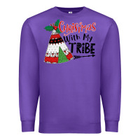 Purple Christmas with my tribe boho Premium Sweatshirt - CowhideDigitalArt