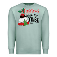 Seafoam Christmas with my tribe boho Premium Sweatshirt - CowhideDigitalArt