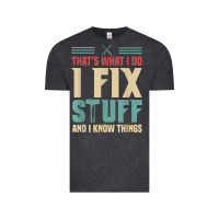 Vintage Black that's what i do   i fix stuff and i know things Vintage Tee - longCreatives