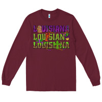 Burgundy Louisiana Louisiana Louisiana Long Sleeve Tee - HowdyJamesFarm