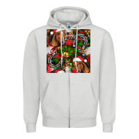 Dove Grey christmas horse leopard Zipper Hoodie - FaDigitalArtStudio