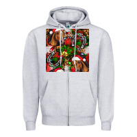 Heather Grey christmas horse leopard Zipper Hoodie - FaDigitalArtStudio