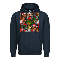 Navy christmas horse leopard Zipper Hoodie - FaDigitalArtStudio