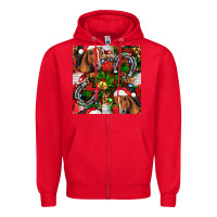 Red christmas horse leopard Zipper Hoodie - FaDigitalArtStudio