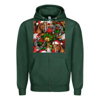 Sports Green christmas horse leopard Zipper Hoodie - FaDigitalArtStudio