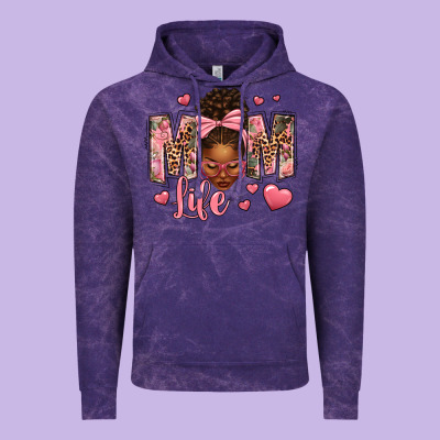 Afro Messy Bun Mom Life Vintage Hoodie Designed By Texasbilliewilder
