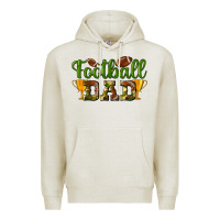 Oatmeal Heather Football Dad Premium Hoodie - BundleAndBundleShop