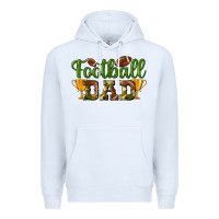 White Football Dad Premium Hoodie - BundleAndBundleShop