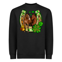 Black St. Patrick's Day horse horseshoe Heavyweight Sweatshirt - OliviaCreatesArt