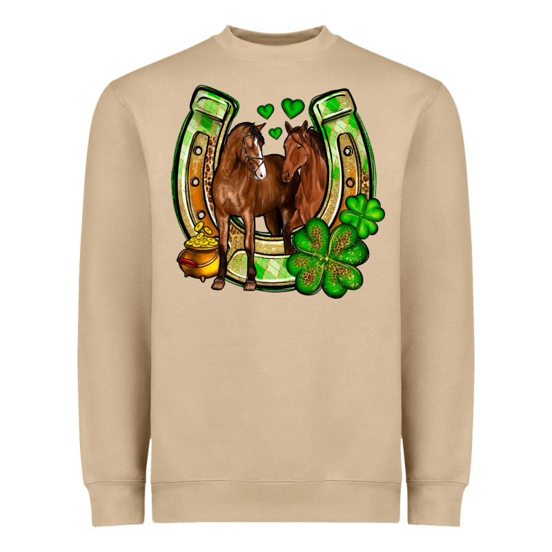 St. Patrick's Day Horse Horseshoe Heavyweight Sweatshirt by OliviaCreatesArt | Teevron