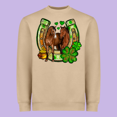 St. Patrick's Day Horse Horseshoe Heavyweight Sweatshirt Designed By Oliviacreatesart
