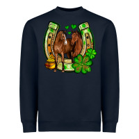 Navy St. Patrick's Day horse horseshoe Heavyweight Sweatshirt - OliviaCreatesArt