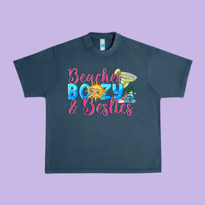 Beaches Boozy Besties Summer Urban Heavy Tee Designed By Nancycooperartshop