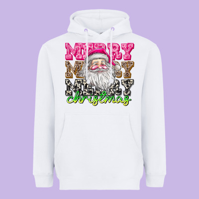 Merry Merry Merry Christmas Heavyweight Hoodie Designed By Cowhidedigitalart