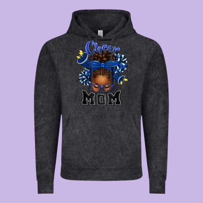 Cheer Mom Afro Messy Bun Vintage Hoodie Designed By Texasbilliewilder