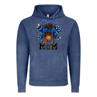 Vintage Denim Cheer Mom Afro Messy Bun Vintage Hoodie - texasbilliewilder