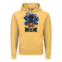 Vintage Mustard Cheer Mom Afro Messy Bun Vintage Hoodie - texasbilliewilder