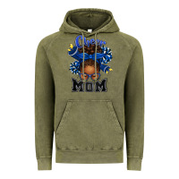 Vintage Olive Cheer Mom Afro Messy Bun Vintage Hoodie - texasbilliewilder