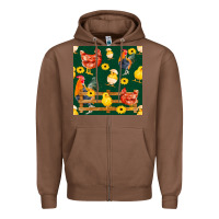 Chestnut farm life seamless pattern Zipper Hoodie - FaDigitalArtStudio