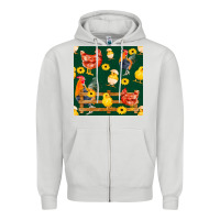 Dove Grey farm life seamless pattern Zipper Hoodie - FaDigitalArtStudio