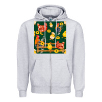 Heather Grey farm life seamless pattern Zipper Hoodie - FaDigitalArtStudio