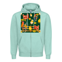 Seafoam farm life seamless pattern Zipper Hoodie - FaDigitalArtStudio