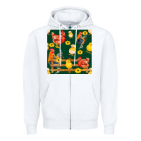 White farm life seamless pattern Zipper Hoodie - FaDigitalArtStudio