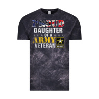 Cloud Black proud daughter of a army veteran american flag military gift Vintage Tee - longCreatives