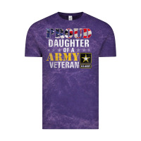 Cloud Purple proud daughter of a army veteran american flag military gift Vintage Tee - longCreatives
