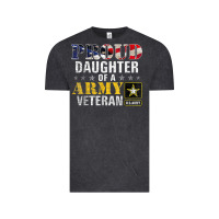 Vintage Black proud daughter of a army veteran american flag military gift Vintage Tee - longCreatives