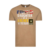 Vintage Coffee proud daughter of a army veteran american flag military gift Vintage Tee - longCreatives