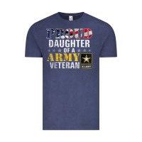 Vintage Denim proud daughter of a army veteran american flag military gift Vintage Tee - longCreatives