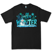 Black hello winter snowman Premium Tee - MaliasSmallBusiness