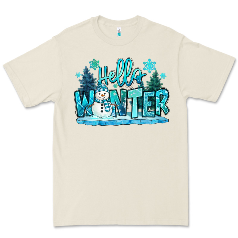 Hello Winter Snowman Premium Tee by MaliasSmallBusiness | Teevron