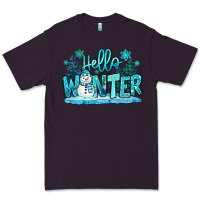 Plum hello winter snowman Premium Tee - MaliasSmallBusiness