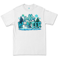 White hello winter snowman Premium Tee - MaliasSmallBusiness