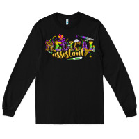Black MA Medical Assistant Mardi Gras Long Sleeve Tee - HowdyJamesFarm
