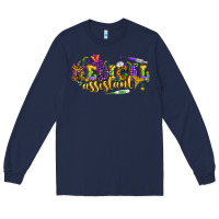 Navy MA Medical Assistant Mardi Gras Long Sleeve Tee - HowdyJamesFarm