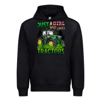 Black just a girl who loves tractors Urban Hoodie - BarkalooDesign