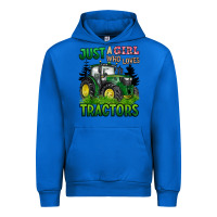 Cobalt just a girl who loves tractors Urban Hoodie - BarkalooDesign