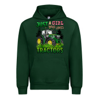 Forest Green just a girl who loves tractors Urban Hoodie - BarkalooDesign