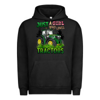 Pigment Black just a girl who loves tractors Urban Hoodie - BarkalooDesign