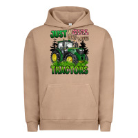 Pigment Burro just a girl who loves tractors Urban Hoodie - BarkalooDesign
