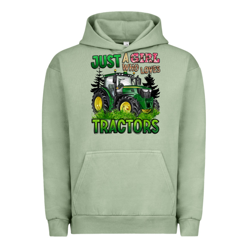 Just A Girl Who Loves Tractors Urban Hoodie by BarkalooDesign | Teevron
