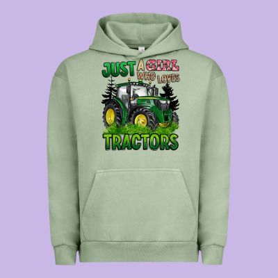 Just A Girl Who Loves Tractors Urban Hoodie Designed By Barkaloodesign