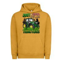 Pigment Peanut Butter just a girl who loves tractors Urban Hoodie - BarkalooDesign