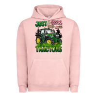 Pigment Salmon just a girl who loves tractors Urban Hoodie - BarkalooDesign