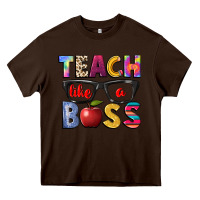 Chocolate Brown teach like a boss Heavy Core Tee - NancyCooperArtShop