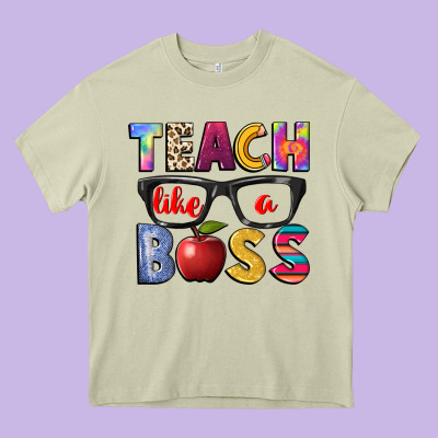 Teach Like A Boss Heavy Core Tee Designed By Nancycooperartshop
