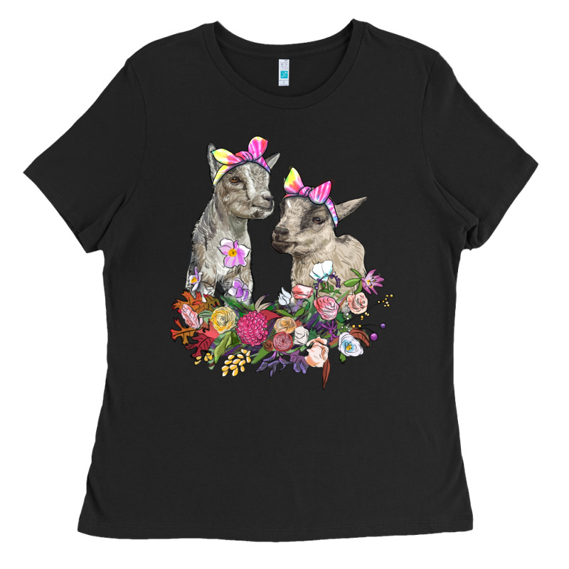 Floral Baby Goats Ladies Tee by RanaPortraitStore | Teevron